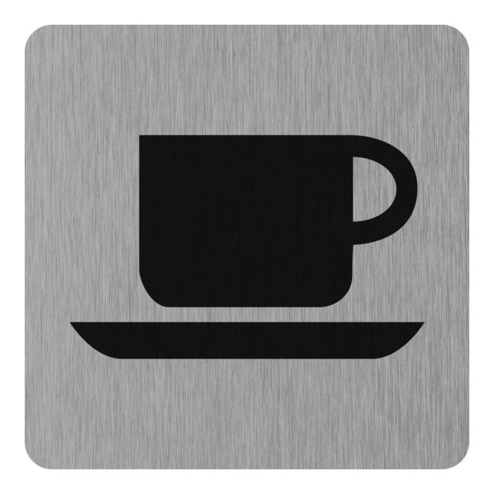 Plaque de porte Café Buffet - Aluminium brosse 100x100mm - Novap Plaque de porte Café Buffet - Aluminium brosse 100x100mm - Novap