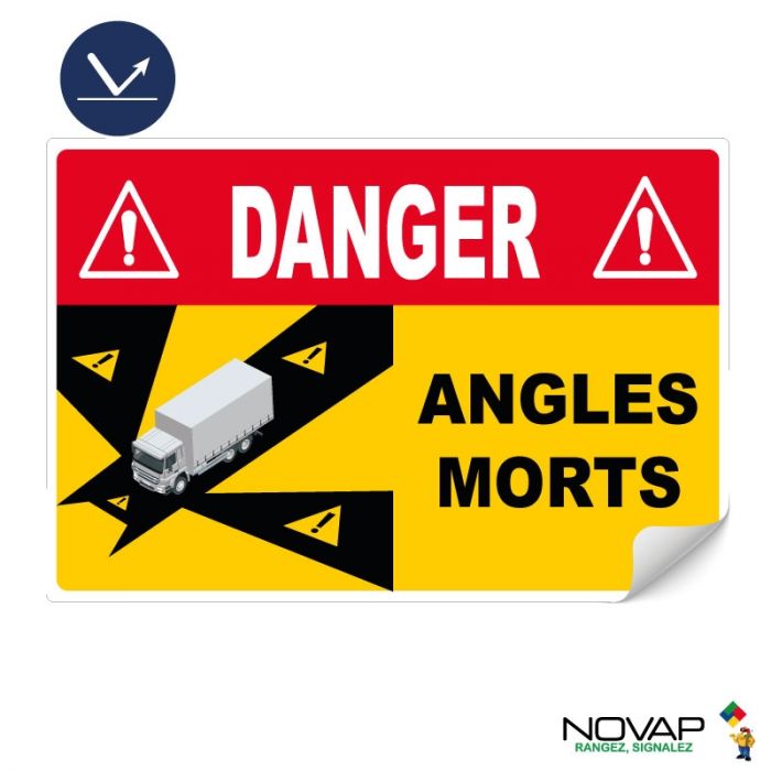 Panneau Angles morts pour camion - Adhésif Classe 1 250 x 170 mm - Novap Panneau Angles morts pour camion - Adhésif Classe 1 250 x 170 mm - Novap