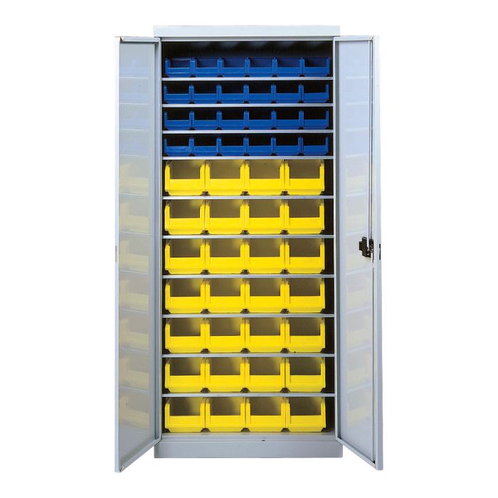 Armoire 10 tablettes avec portes équipée de bacs 1L et 3L - Novap Armoire 10 tablettes avec portes équipée de bacs 1L et 3L - Novap