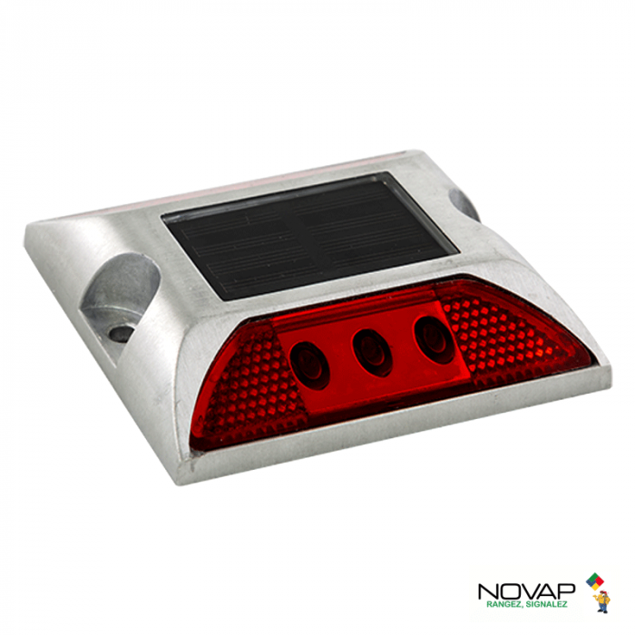 Plot routier à LED solaire - Rouge - Novap
