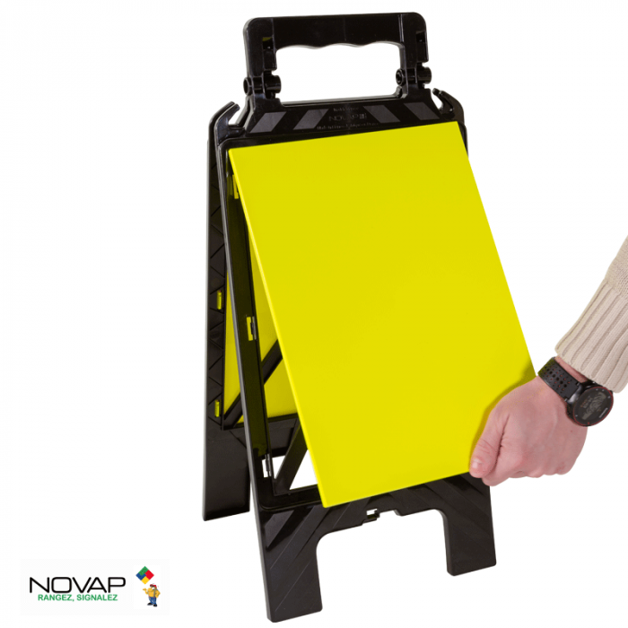 Panneaux 'Attention Sol Glissant' - Lot De 2 - Jaune Fluo - Pliables Et Double Face
