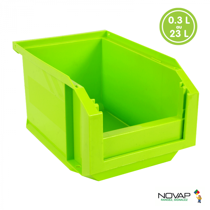 LOT DE 10 bacs de rangement verts 15 Litres