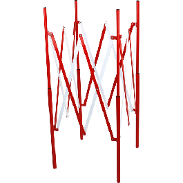 Barrière extensible pliable rouge et blanche de 2m