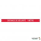 Bande Distance de sécurité - 1 mètre - Rouge - spécial sol - 1000x70 mm - Novap