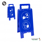 Chevalet modulable bleu - lavage des mains au gel et port du masque obligatoire - Novap