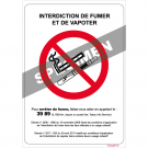 Panneau interdiction de Fumer et de Vapoter – Rigide 210x297mm – Novap