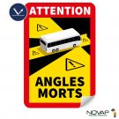 Panneau Angles morts pour bus - Adhésif Classe 1 250 x 170 mm - Novap