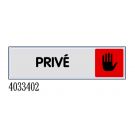Plaquette de porte Privé - couleur 170x45mm - 4033402