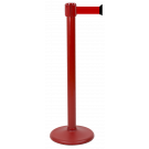 Poteau Alu Rouge laqué à sangle Rouge 3m x 50mm sur socle portable - 2053303