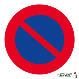 Novap Verkehrsschild 'Défense De Stationner Jour Et Nuit' – Durchmesser 300 Mm, Starrrahmen, Parkverbot Rund Um Die Uhr
