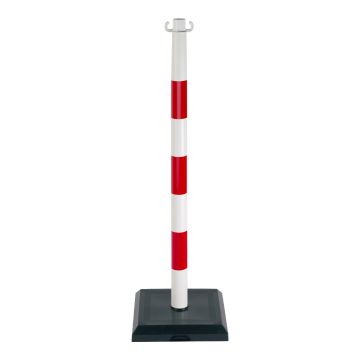 Poteau PVC Rouge/Blanc sur socle lesté 3kg - Novap