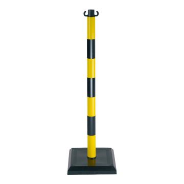 Poteau PVC Jaune/Noir sur socle lesté 3kg - Novap