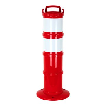 Balise de signalisation modulable Rouge avec deux bandes rétroréfléchissantes - Novap