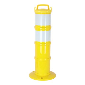 Balise de signalisation modulable Jaune avec deux bandes rétroréfléchissantes - Novap