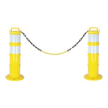 Kit de 2 balises modulables Jaune avec deux bandes rétroréfléchissantes - Novap