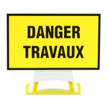 Kit de 2 panneaux Danger travaux + support pour balise modulable - Novap