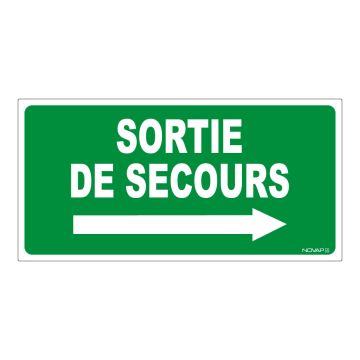 Panneau Sortie de secours à droite - Rigide 960x480mm - 4000039