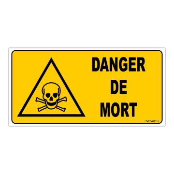 Panneau Danger de mort - Rigide 960x480mm - 4000435