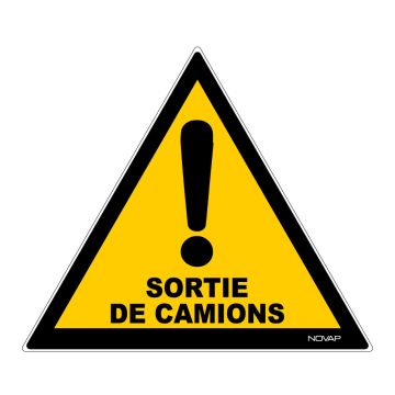 Panneau Danger sortie de camions - Rigide Triangle 300mm - 4200804