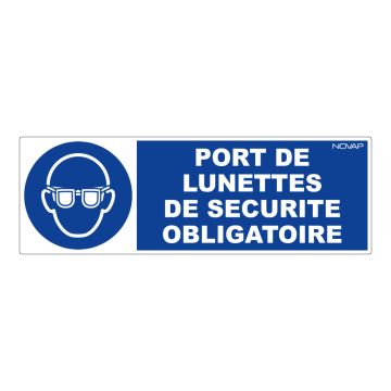 Panneau Port de lunettes de sécurité obligatoire - Rigide 450x150mm - 4030609