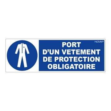 Panneau Port d'un vêtement de protection obligatoire - Rigide 450x150mm - 4030661