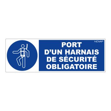 Panneau Port d'un harnais de sécurité obligatoire - Rigide 450x150mm - 4030692