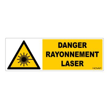Panneau Danger rayonnement laser - Rigide 450x150mm - 4030746