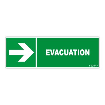 Panneau Evacuation flèche droite - Rigide 450x150mm - 4030913