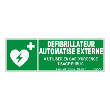 Panneau Défibrillateur automatisé externe - Rigide 450x150mm - 4062808