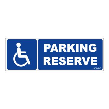 Panneau Parking réserve au handicapé- Rigide 450x150mm - Novap