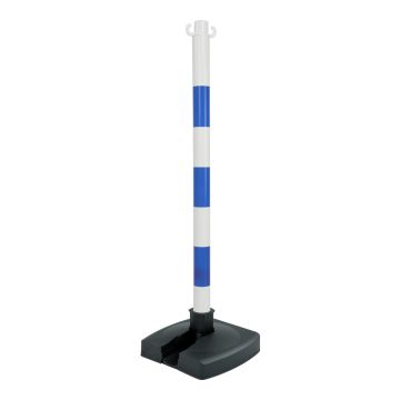 Poteau PVC Bleu/Blanc BI-POSE sur socle lesté 4kg - Novap
