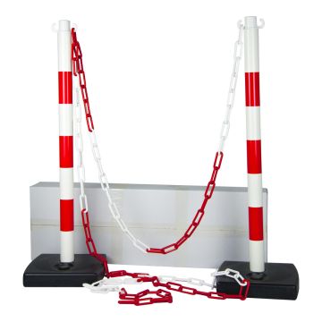 Kit 2 poteaux PVC Rouge/Blanc - Novap