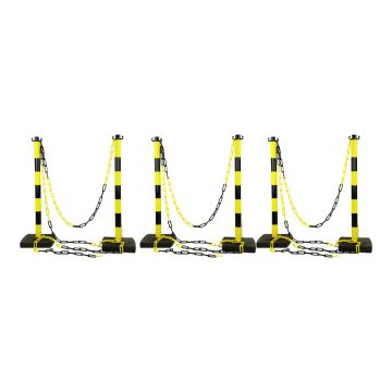 Kit 6 poteaux PVC Jaune/Noir - Novap