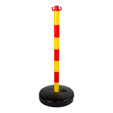 Poteau PVC Jaune/Rouge sur socle à lester 9kg - Novap