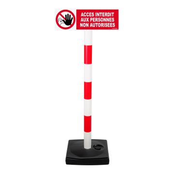Kit poteau PVC avec panneau - Accès interdit aux personnes non autorisées - 2001434