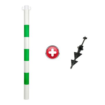 Poteau PVC Vert/Blanc avec pointe - 2002318
