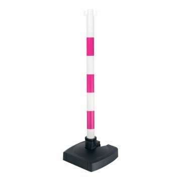 Poteau PVC Rose FME/Blanc BI-POSE sur socle lesté 4kg - Novap