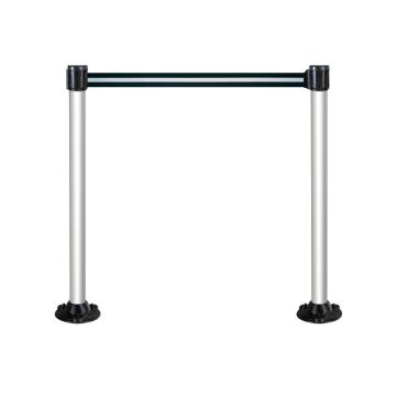 Kit 2 Poteaux Alu sur socle fixe Noir/argent 3m x 50mm -2019897