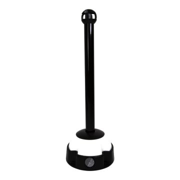 Poteau alu noir sur socle balise avec tête 4 crochets - Novap