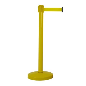 Potelet COLOR alu Jaune à sangle Jaune sur socle portable - Novap