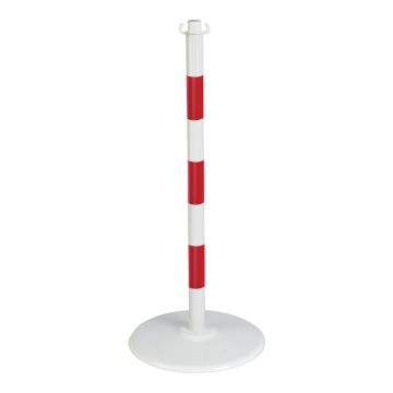 Poteau acier Rouge/Blanc sur socle Blanc - Novap