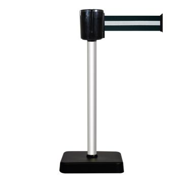 Poteau à sangle alu - noir argent 10m x 100mm sur socle mobile - 2800983