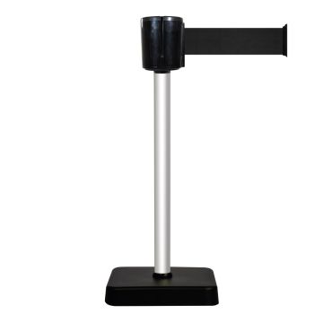 Poteau à sangle alu - noir 10m x 100mm sur socle mobile - 2800990