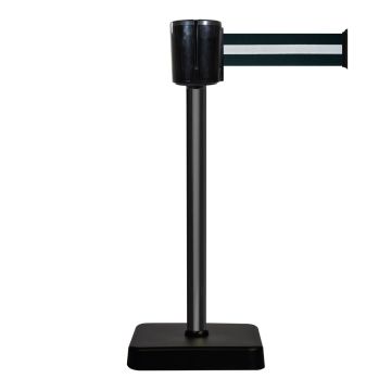 Poteau à sangle alu noir/argent 10m x 100mm sur socle mobile - 2801072