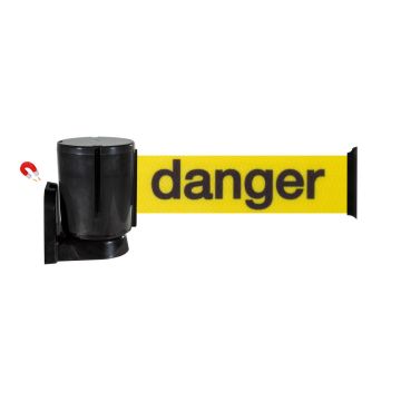 Enrouleur mural magnétique sangle Jaune Danger 10m x 100mm - 2801317