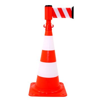 Kit cône avec dérouleur 100mmx3m Rouge/Blanc - Novap