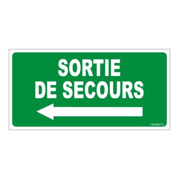 Panneau Sortie de secours à gauche - Rigide 960x480mm - 4000046