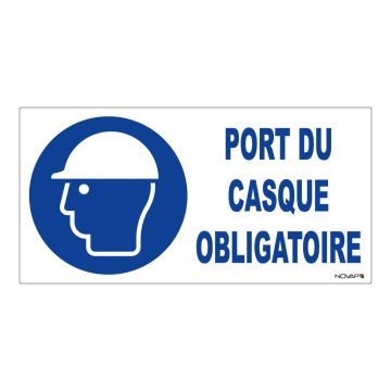 Panneau Port du casque obligatoire - Rigide 960x480mm - 4000398