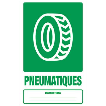 Panneau Dechets pneumatiques - Rigide 330x200mm - 4000688