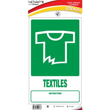 Panneau Dechets textiles - Vinyle adhésif 330x200mm - 4000787